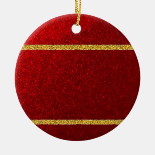 Candy Apples Red Gold  Ceramic Ornament (Front)