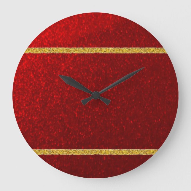 Candy Apples Red Gold  Large Clock (Front)