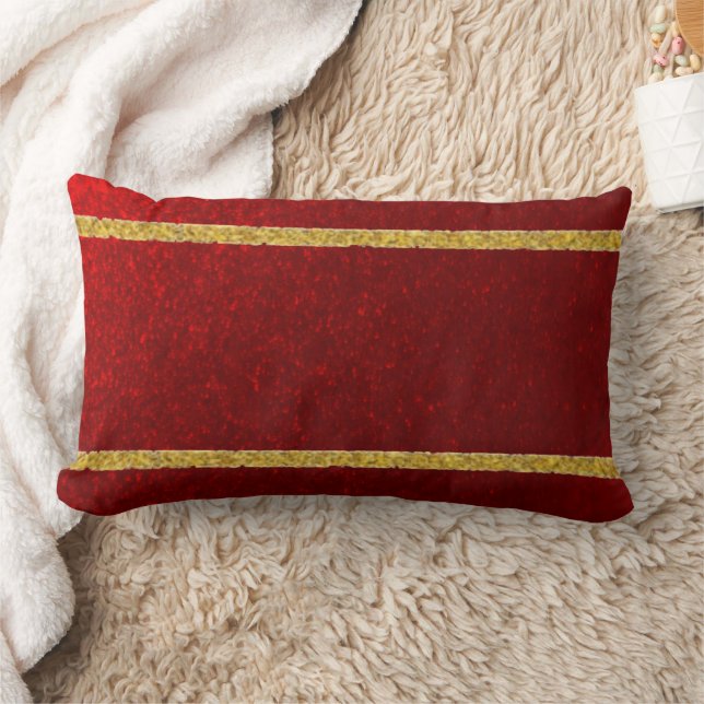 Candy Apples Red Gold  Lumbar Pillow (Blanket)