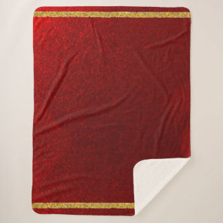 Candy Apples Red Gold  Sherpa Blanket