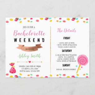 Candy bachelorette Invitation itinérante