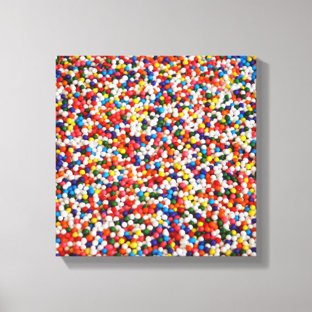 Candy Balls Rainbow Colours Canvas Print (Front)
