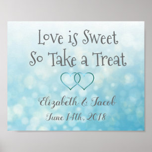 Candy Bar Blue and Grey  Love is Sweet Poster