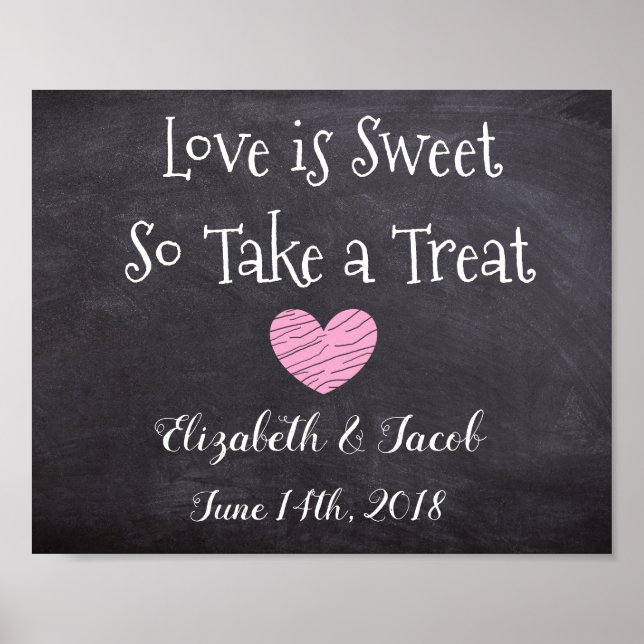 Candy Bar Chalkboard Look Love is Sweet Poster (Front)