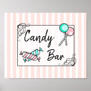 Candy Bar Wedding or Baby Shower  Sign Poster