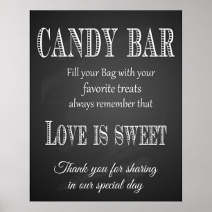 Candy Bar wedding print  chalkboard - blackboard