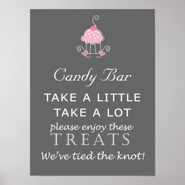 Candy Bar Wedding sign - cake design (Front)