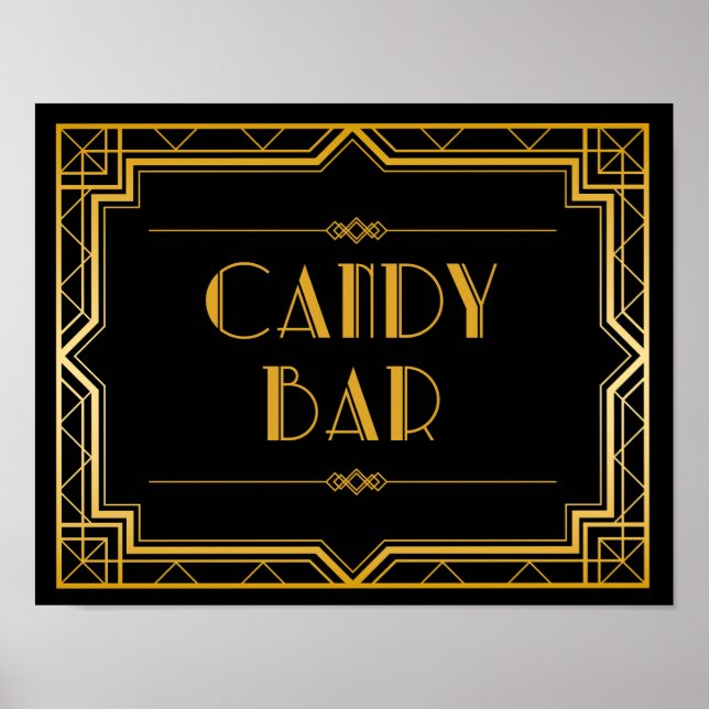 Candy Bar Wedding Sign | Gatsby Art Deco (Front)