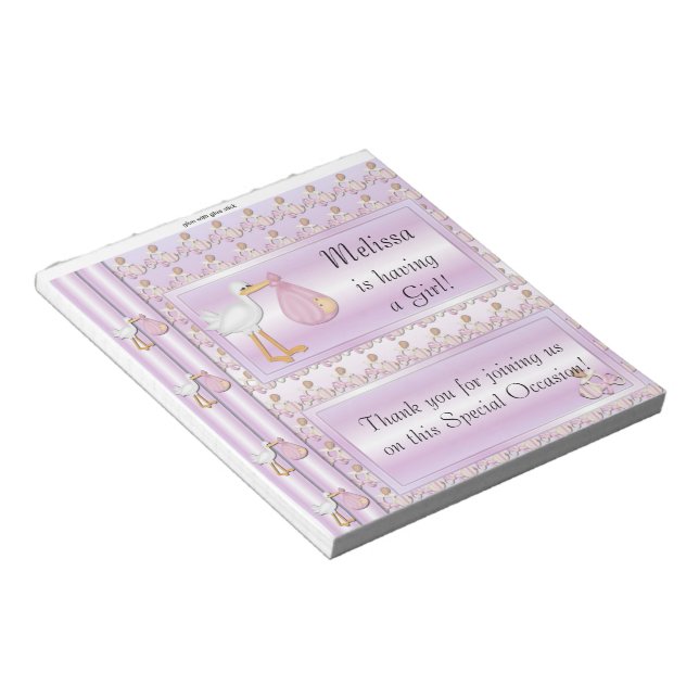 Candy Bar Wrapper Baby Shower Girl Party Favour Notepad (Angled)