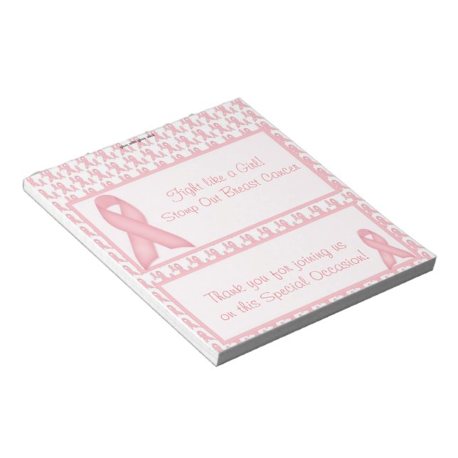 Candy Bar Wrapper Breast Cancer Survive Favour Notepad (Angled)