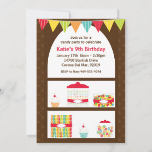 Candy Birthday Party Invitation