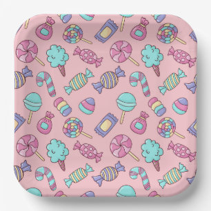 Candy Birthday Party Paper Plate