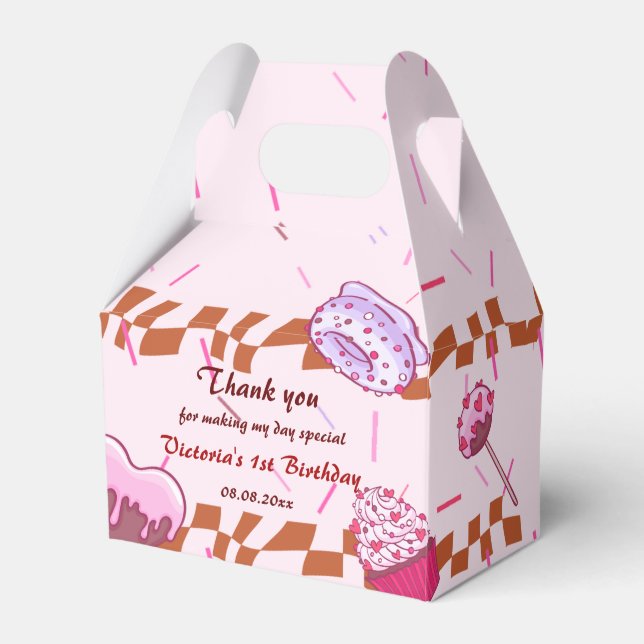 Candy Birthday Party Sweet Candy Favor Box (Front Side)