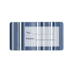 Candy Blue Stripes Label