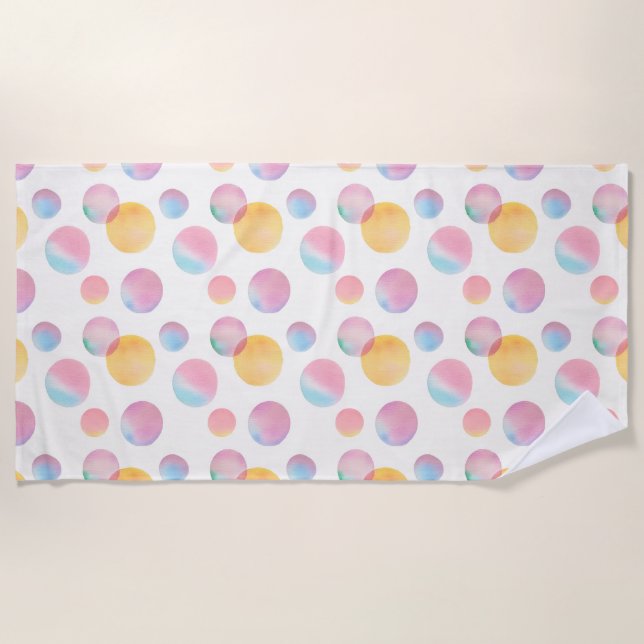 Candy Bubbles Vibrant Beach Towel (Front)
