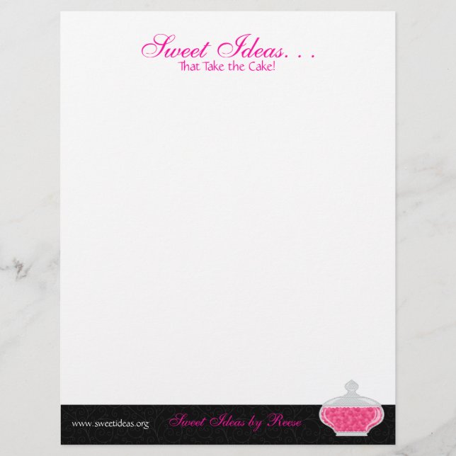 Candy Buffet and Dessert Tables Letterhead (Front)