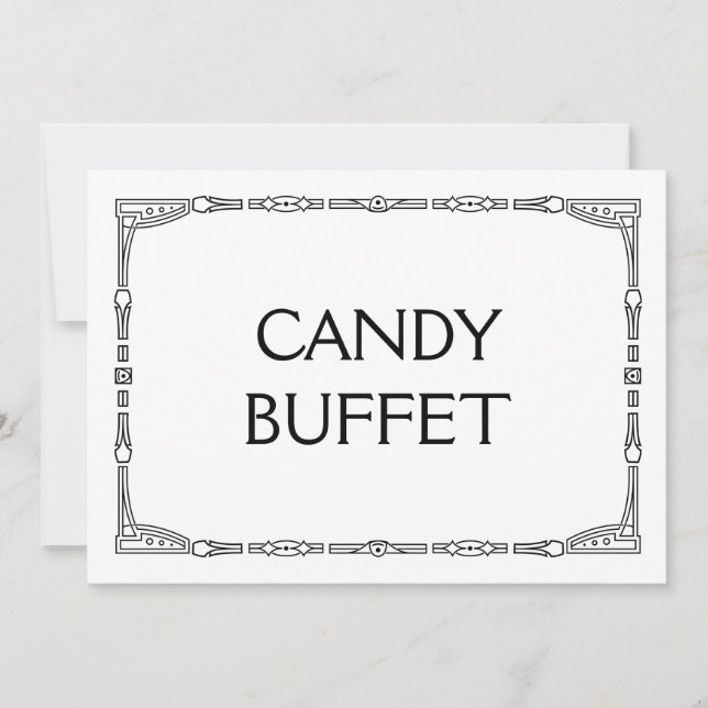 "Candy Buffet" Art Deco Style Wedding Sign (Front)