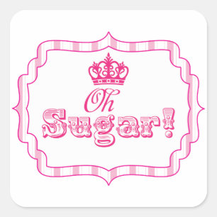 Candy Buffet Princess Party Favour Birthday Sticke Square Sticker