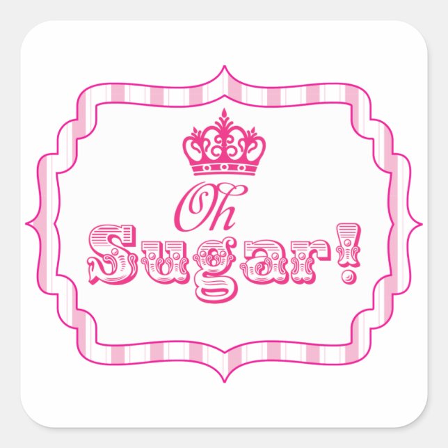 Candy Buffet Princess Party Favour Birthday Sticke Square Sticker (Front)
