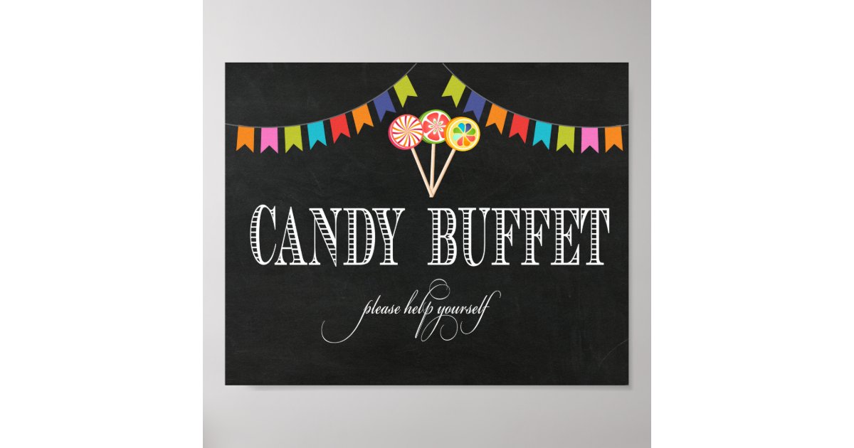Candy Buffet Table Sign 8x10 Candy Bar Sign Zazzle