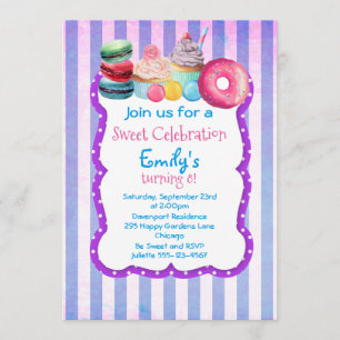 Candy Cake And Pastry Sweet Invitation de fête d'a