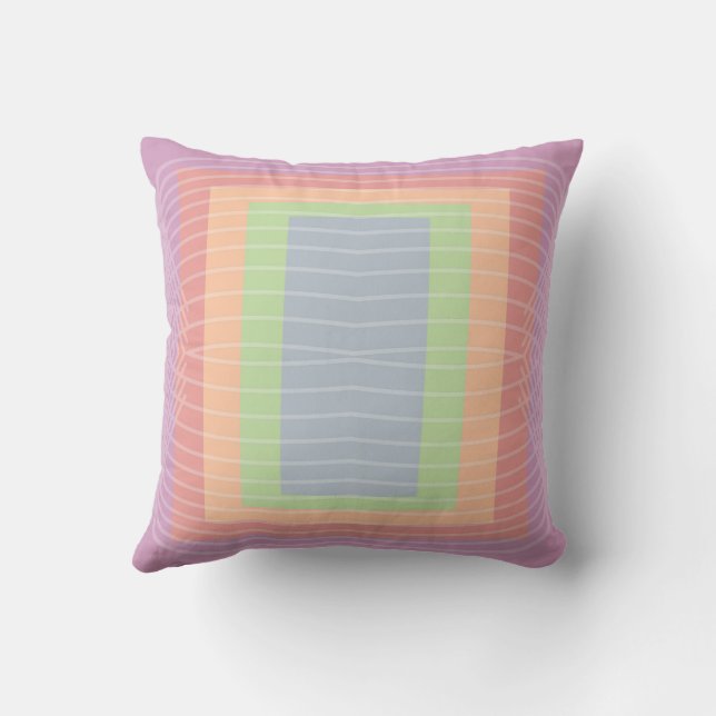 Candy Cake Pastel Colour Block  Throw Pillow (Back)
