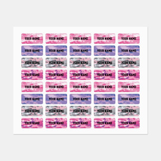 Candy Camo Rectangle Clothing Labels