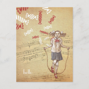 Candy Candy Vintage Illustartion Hello Postcard