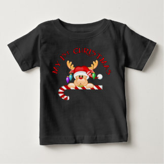 Candy Cane 1st Christmas Baby T-Shirt