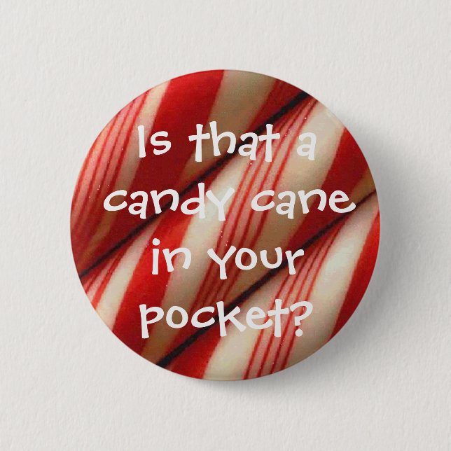 Candy Cane 2 Inch Round Button (Front)
