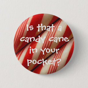 Candy Cane 2 Inch Round Button
