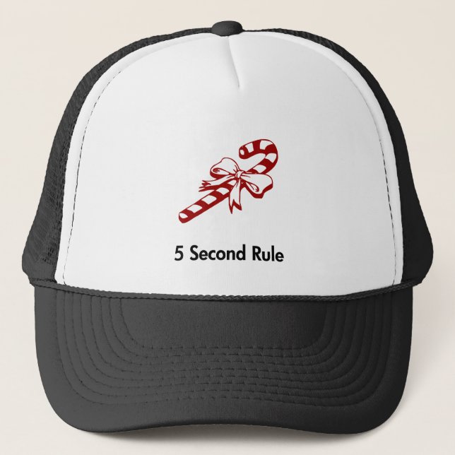 Candy Cane 5 Second Rule Trucker Hat (Front)