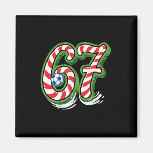 Candy Cane 67 Soccer Ball Christmas Funny Sports  Magnet
