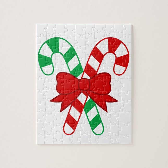 Candy Cane 8x10 Photo Puzzle with Gift Box (Vertical)