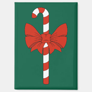 Candy Cane and Bow Magnet