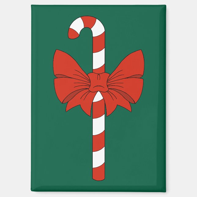 Candy Cane and Bow Magnet (Front)