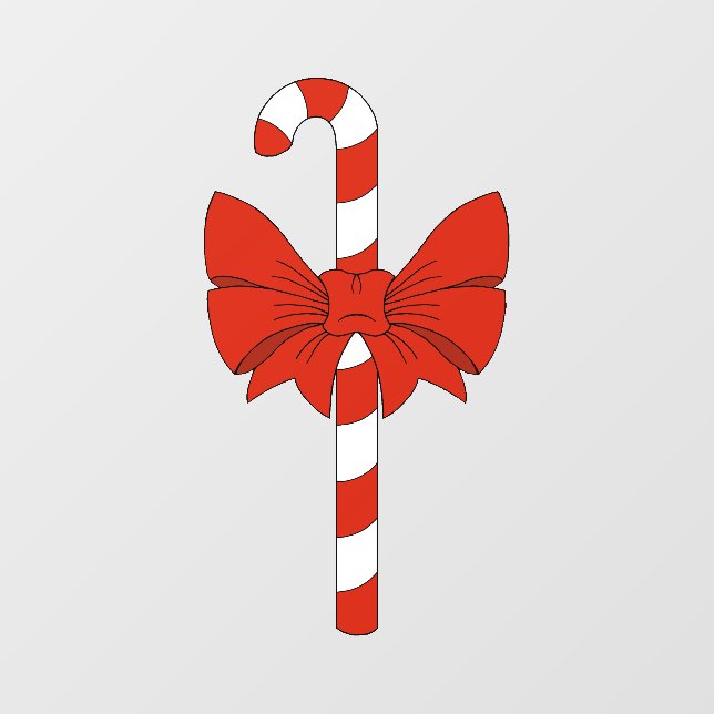 Candy Cane and Bow Window Cling (Sheet)