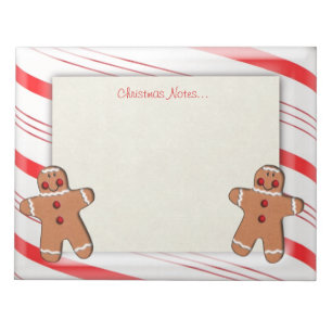 Candy Cane and Gingerbread Man Cookies Notepad