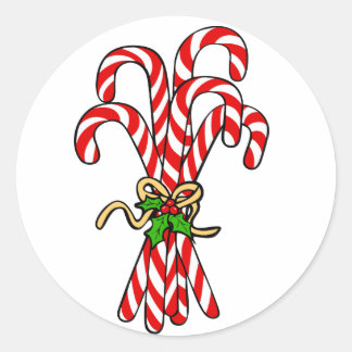 Candy Cane and Holly Sticker