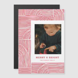 Candy Cane Arches Modern Holiday Photo Card