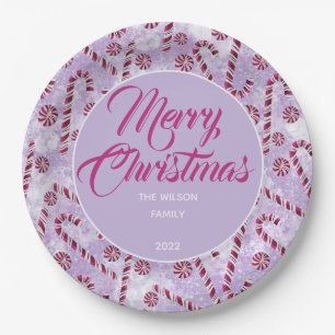 Candy Cane Berry  Paper Plates