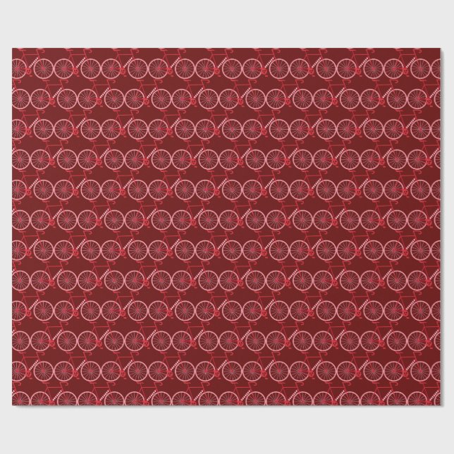 Candy Cane Bicycle Wrapping Paper (Flat)