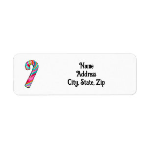 Candy Cane Boho Cute Pink Christmas Address