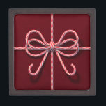 Candy Cane Bow Gift Box<br><div class="desc">This festive gift box is wrapped in a beautifully illustrated candy cane bow; perfect for something special.</div>