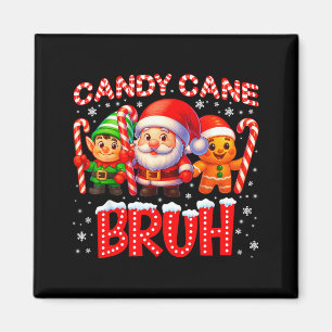Candy Cane Bruh Cute Santa Elf Christmas Xmas Boy Magnet