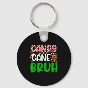 Candy Cane Bruh Funny Christmas Family Matching Xm Keychain