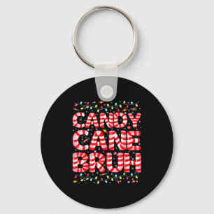 Candy Cane Bruh Tree Light Pjs Christmas Xmas Men  Keychain