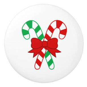 Candy Cane Ceramic Knob