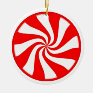 Candy Cane Ceramic Ornament