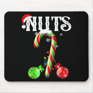 Candy Cane Chest Nuts Couples Funny Chestnuts Xmas Mouse Pad